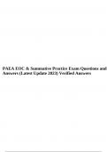 PAEA EOC & Summative Practice Exam Questions and Answers (Latest Update 2023) Verified Answers.