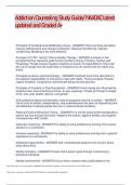 Addiction Counseling Study Guide&sol; NAADAC latest  updated and Graded A&plus;