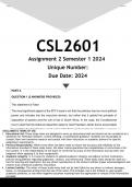 CSL2601 Assignment 2 (ANSWERS) Semester 1 2024 - DISTINCTION GUARANTEED