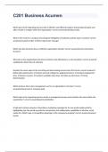 C201 Business Acumen Exam 2023 with 100&percnt; correct answers