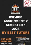 RSE4801 Assignment 2 2023 (ANSWERS)