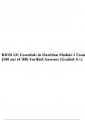 BIOD 121 Essentials in Nutrition Module 2 Exam (100 out of 100) Verified Answers (Graded A+). 