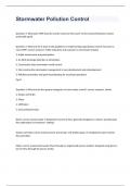 Stormwater Pollution Control exam 2023 with 100&percnt; correct answers