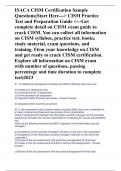 ISACA CISM Certification Sample Questions&lpar;Start Here---> CISM Practice Test and Preparation Guide <---Get complete detail on CISM exam guide to crack CISM&period; You can collect all information on CISM syllabus&comma; practice test&comma; books&comma; study material&comma; exam 