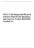 WGU C165 Integrated Physical Sciences Final Exam Questions and Answers (Latest 2023/2024 Graded A+)