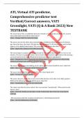 ATI, Virtual ATI predictor, Comprehensive predictor test Verified/Correct answers, VATI Greenlight, VATI (Q & A Bank 2023) New TESTBANK