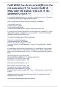 C432 WGU Pre-Assessment&lpar;This is the pre-assessment for course C432 at WGU with the answer choices in the question&rpar;Graded A&plus;