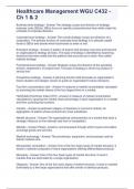 Healthcare Management WGU C432 - Ch 1 & 2