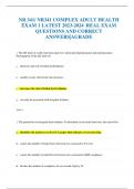 NR 341&sol; NR341 COMPLEX ADULT HEALTH  EXAM 1 LATEST 2023-2024 REAL EXAM  QUESTIONS AND CORRECT  ANSWERS&vert;AGRADE