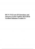 MCN 374 Exam III Questions and Answers (Latest Update 2023/2024) Verified Solutions Graded A+