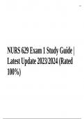 NURS 629 Exam 1 Study Guide | Latest Update 2023/2024 (Rated 100%)