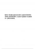 MVU NURS 629 EXAM 1 QUESTIONS AND ANSWERS | Latest Update Graded A+ (2023/2024)