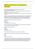 HESI A2 2023 Exam- Questions & Answers