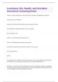 Louisiana Life&comma; Health&comma; and Accident Insurance Licensing Exam &vert; 219 Questions with 100 &percnt; correct Answers &vert; Verified