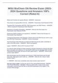 WGU BioChem OA Review Exam &lpar;2023-2024 Questions and Answers 100&percnt; Correct &lpar;Rated A&rpar;