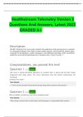 Healthstream Telemetry Version 3   Questions And Answers&period; Latest 2023  GRADED A&plus;  