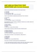 &P HESI A2 PRACTICE TEST QUESTIONS with Correct Answers