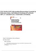 TEST BANK FOR Understanding Pharmacology Essentials for Medication Safety, 2nd Edition by Workman & LaCharity 100% A+ GRADED (ALL CHAPTERS COVERED).