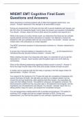 NREMT EMT Cognitive Final Exam Questions and Answers 
