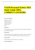 NASM: Certified Personal Trainer 100% VERIFIED  ANSWERS STUDY GUIDE