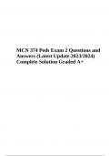 MCN 374 Peds Exam Questions With Answers | Complete Solution Graded A+ (Latest Update 2023/2024)
