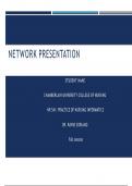 NR 541 Week 7 Assignment Network Presentation - Local Area Network Chamberlain