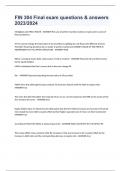 FIN 304 Final exam questions & answers 2023&sol;2024