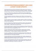 LEADERSHIP&sol;MANAGEMENT 2023-2024 LATEST EXAM UPDATE