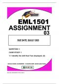 EML1501 ASSIGNMENTS 3 DUE 28JULY 2023