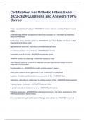 Certification For Orthotic Fitters Exam 2023-2024 Questions and Answers 100&percnt; Correct