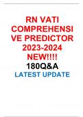 RN VATI COMPREHENSIVE PREDICTOR 2023-2024 NEW!!!!  180Q&A  LATEST UPDATE