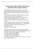 Pharmacology NRSG 106-02N Pharm Final Questions With Complete Solutions