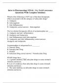 Intro to Pharmacology FINAL / Ivy Tech Lawerence Questions With Complete Solutions