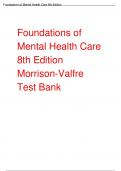 Foundations of Mental Health Care 8th Edition Morrison-Valfre: Questions & Answers