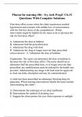 Pharm for nursing 106 - Ivy tech PrepU Ch.31 Questions With Complete Solutions
