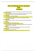 Hesi A2 Biology Exam Question And Answers Graded A Verified by  Expert Tutor