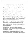 Regis NU641 Adv Clinical Pharmacology&colon; Neurology Questions With Complete Solutions
