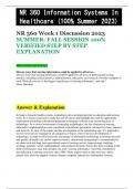 NR 360 Week 1 Discussion 2023  SUMMER- FALL SESSION 100%  VERIFIED STEP BY STEP  EXPLANATION
