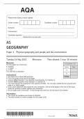 AQA QUESTION PAPER 1-GEOGRAPHY-AS-2023 HIGHLY GRADED&period;