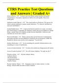 CTR Exam Questions and Answers| Test Bank