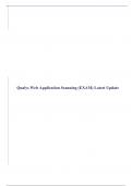Qualys Web Application Scanning (EXAM) Latest Update