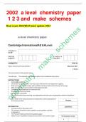 2002 a level chemistry paper 1 2 3 and make schemes Real exam 2023/2024 latest update 2023
