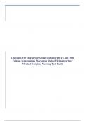 Concepts For Interprofessional Collaborative Care 10th Edition Ignatavicius Workman Rebar Heimargartner Medical Surgical Nursing Test Bank