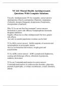 NU 641 Mental Health Anridepressants Questions With Complete Solutions