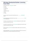 Michigan Residential Builder Licensing Exam 2023