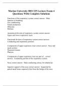 Marian University BIO 225 Lecture Exam 4 Questions With Complete Solutions