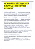 Operations Management Exam Questions With Answers