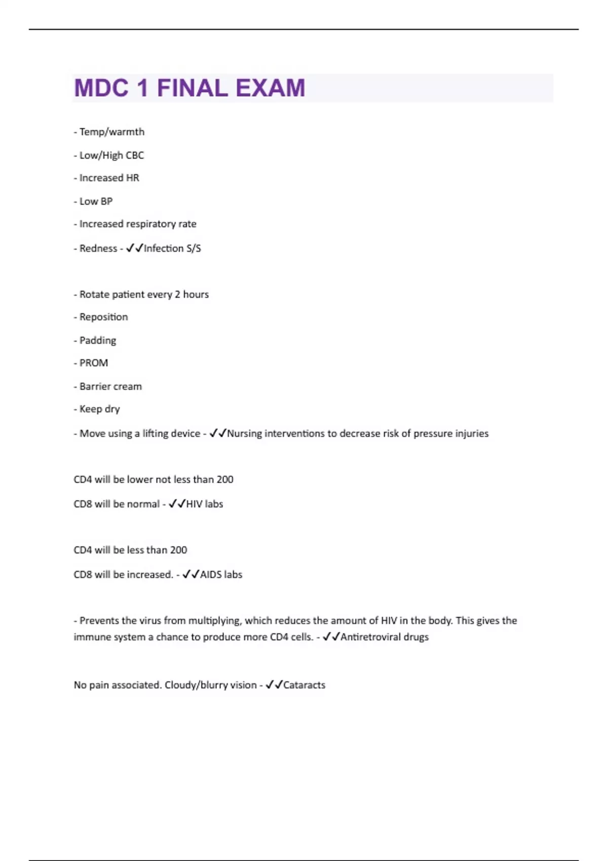 MDC 1 | Questions and Answers with complete solution - MDC 1 - Stuvia US