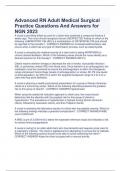 Advanced RN Adult Medical Surgical Practice Questions And Answers for  NGN 2023