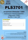 PLS3701 Assignment 2 (COMPLETE ANSWERS) Semester 1 2024 (630956 )- DUE 16 April 2024;